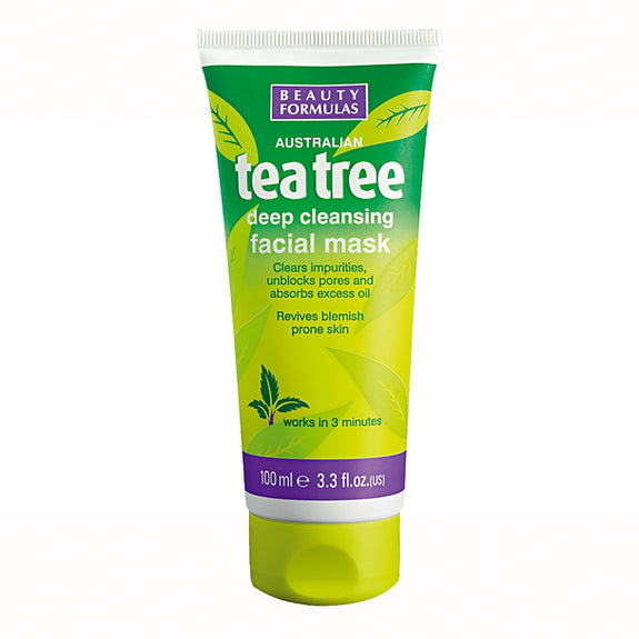 BEAUTY FORMUALS TEA TREE FACE MASK-100ML