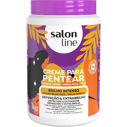 SALON LINE CREME PARA PENTEAR COMBING CREAM INTENSE BRIGHTNESS BRILHO INTENSO 1 KG