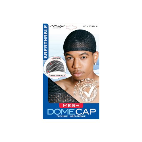 MAGIC COLLECTION MEN MESH DOME CAP BLACK