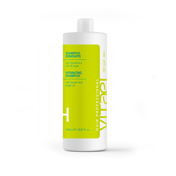 Vitael Hydrating Shampoo WITH  KERATIN AND ARGAN OIL 1000 ml Dry and Damaged Hair 1000 ML