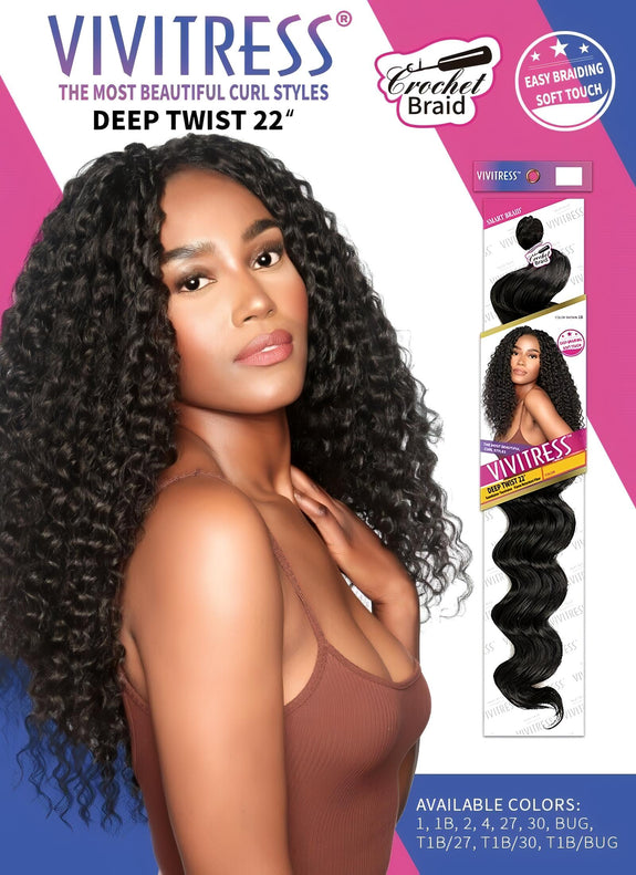 VIVITRESS DEEP TWIST BULK 22” HAIR FOR BRAIDING