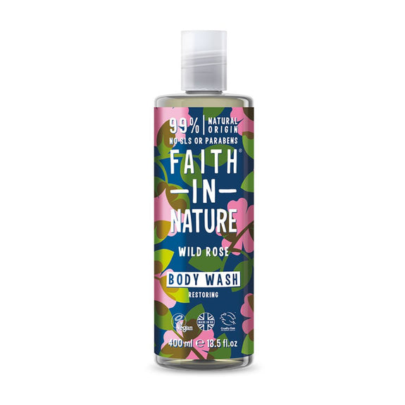 FAITH IN NATURE WILD ROSE 400ML BODYWASH