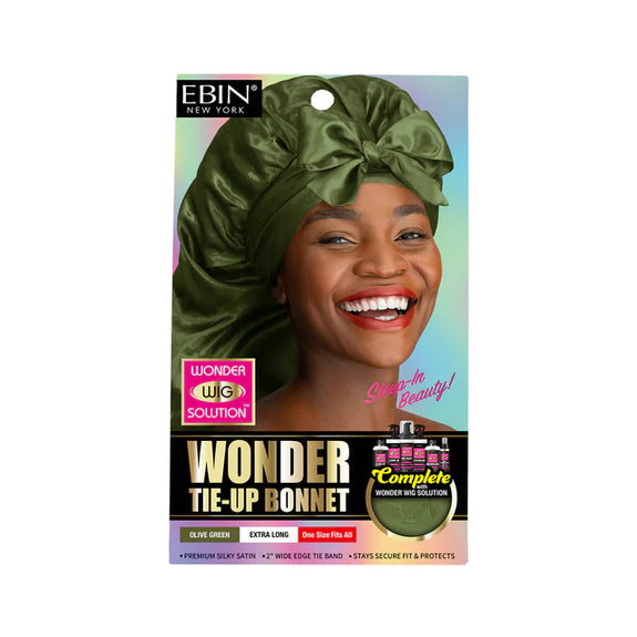 Wonder Wig Tie-Up Bonnet - Olive Green