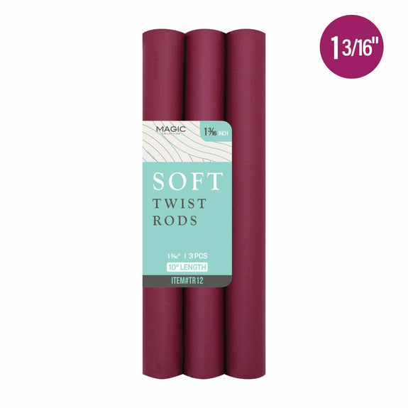 MAGIC COLLECTION Twisted Foam Hair Roller (1 3/16") - 3 pcs