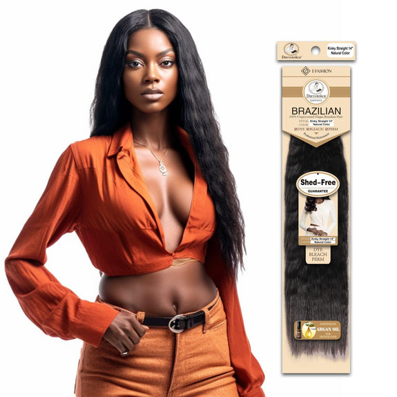 DRESSMAKER 100% UNPROCESSED VIRGIN  BRAZILIAN HAIR  KINKY STRAIGHT  NATURAL COLOR