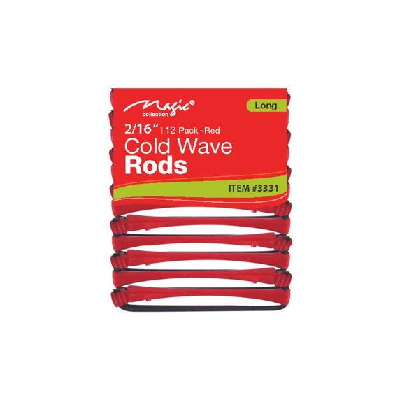 MAGIC COLLECTION 2/16" 12 PACK -RED COLD WAVE RODS  LONG