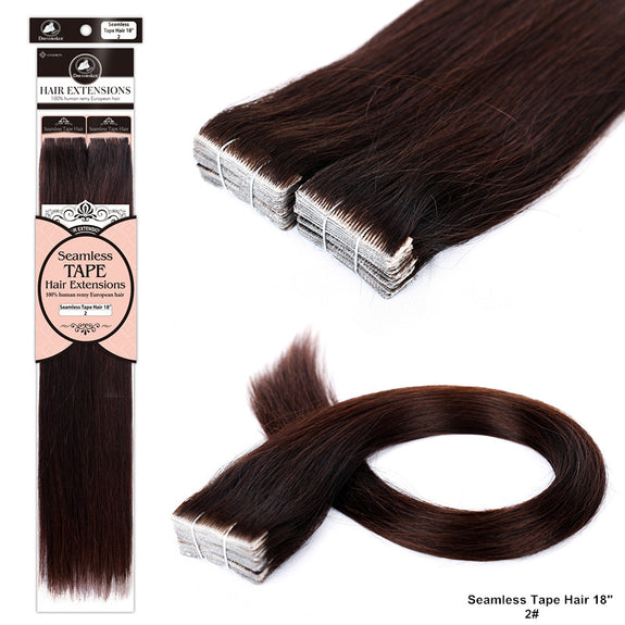 DRESSMAKER 100 % HUMAN REMY EUROPEAN TAPE-IN HAIR SEEMLESS  HAIR EXTENSIONS STRAIGHT[100PCS]