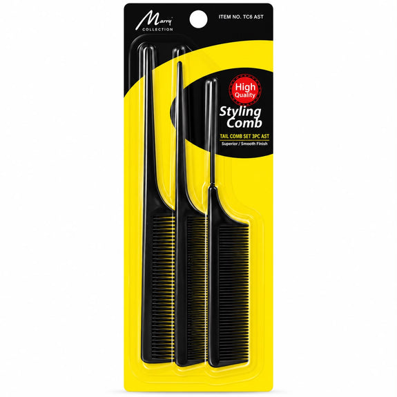 Murry Collection Pin Styling Comb 3pcs set Black