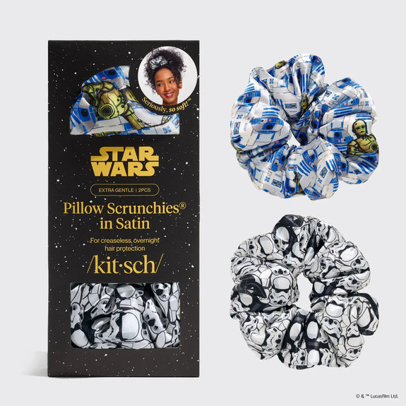 KITSCH Star Wars™ & Kitsch Pillow Scrunchies® in Satin - R2-D2 & Stormtroopers