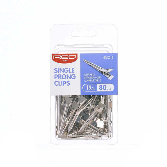 RED BY KISS Silver Single Prong Clip 1 3/4″ (80 PCS)