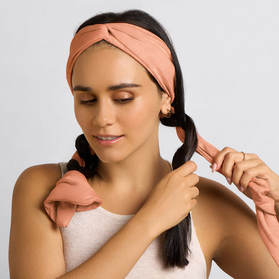 Kitsch Set & Flow Heatless Curling Headband - Terracotta