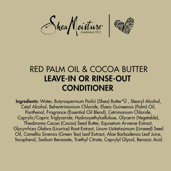 SheaMoisture Conditioner Red Palm Oil and Cocoa Butter for Curly Hair with Flaxseed Oil 13 oz