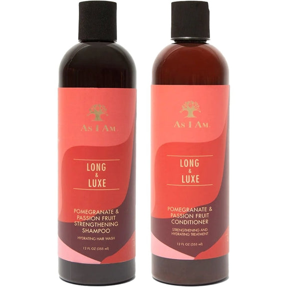 AS I AM Long & Luxe Strengthening Shampoo & Conditioner for Damaged Hair 2 x 355ml