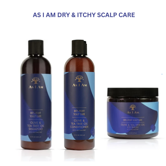 AS I AM DRY & ITCHY SCALP CARE  SHAMPOO CONDITIONER THREE 2 x355ML AND COWASH 16 OZ