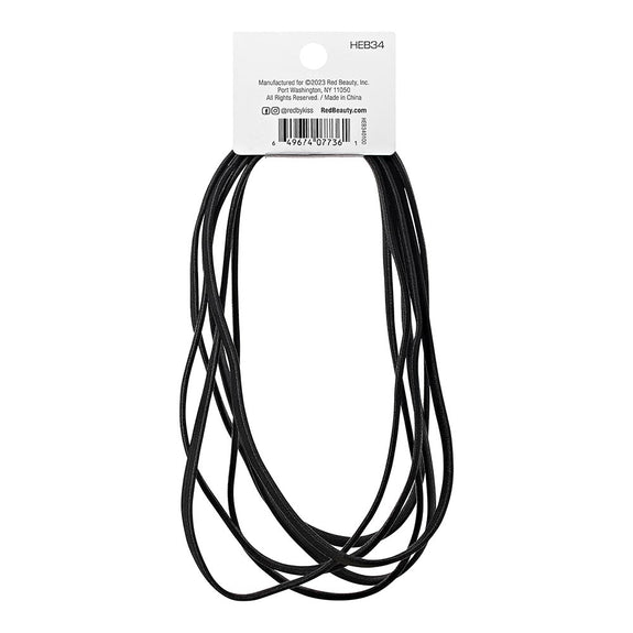 RED BY KISS Elastic Sport Headband 10mm (6pcs) Black