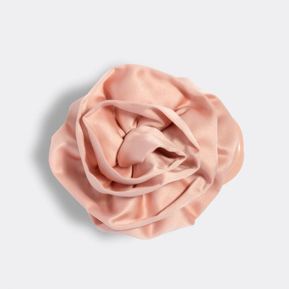 Kitsch Satin Rosette Medium Flat Cloud Clip - Terracotta