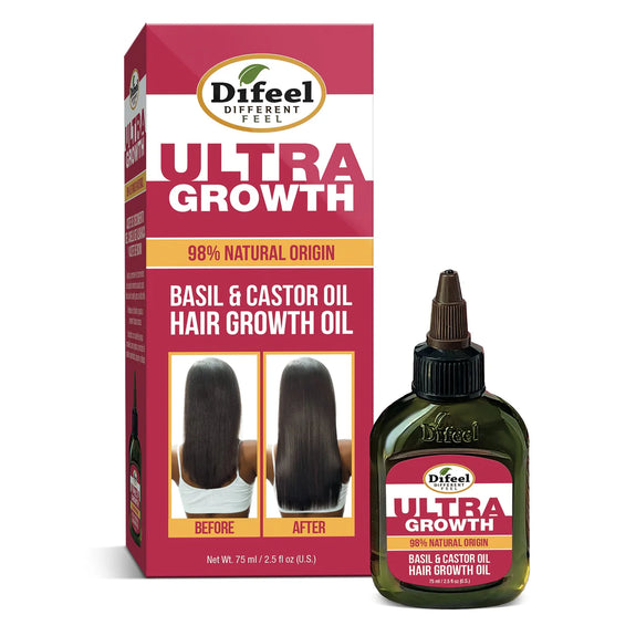 DIFEEL ULTRA GROWTH BASIL & CASTOR HAIR GROWTH OIL 2.5 OZ.