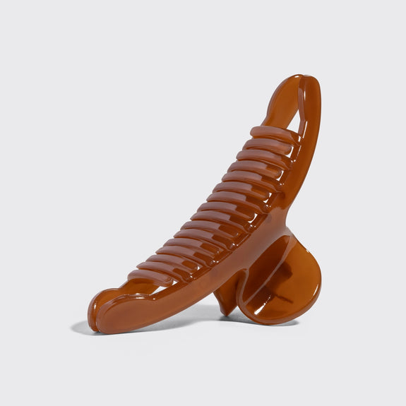 Kitsch Recycled Plastic Large Arched Clip  Mocha