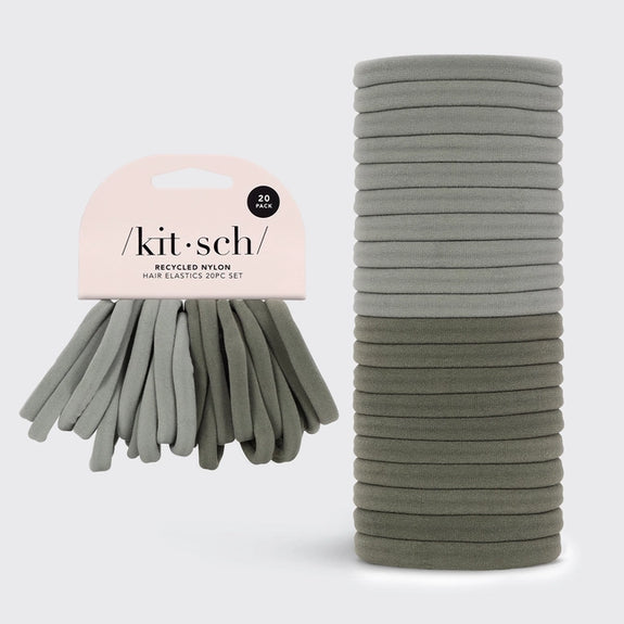 KITSCH Eco-Friendly Nylon Elastics 20pc - Eucalyptus