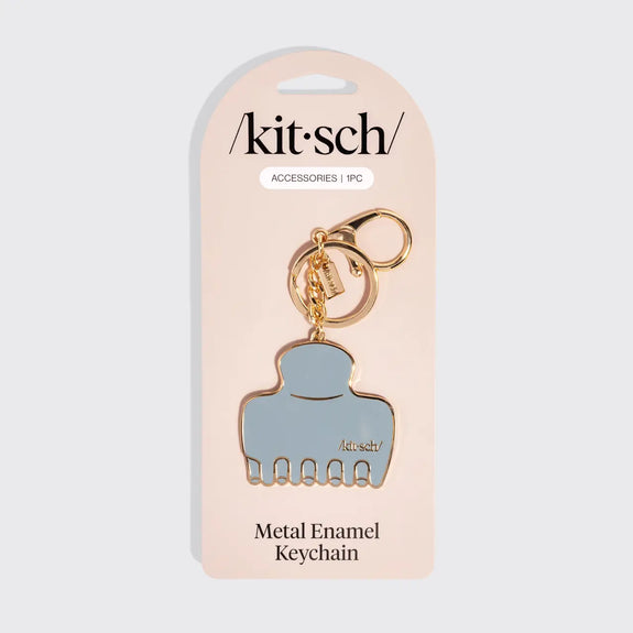 Kitsch Metal Enamel Keychain Cloud Clip - Haze Blue