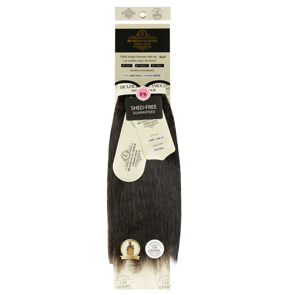 RUSH BRAZILIAN GLAMOUR 100% VIRGIN GOLD HUMAN HAIR KINKY YAKI WEAVE