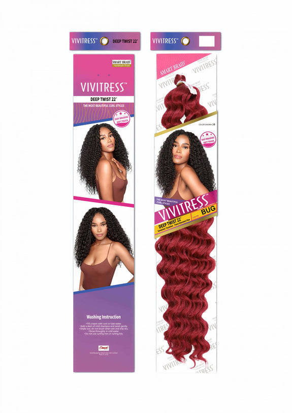 VIVITRESS DEEP TWIST BULK 22” HAIR FOR BRAIDING