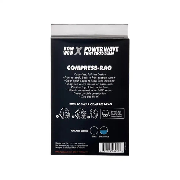 Red by Kiss BOW WOW X Power Wave Velvet Hook and Loop Fastener Compression Rag Black