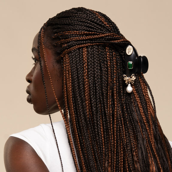 Kitsch pop Curved Claw Clip 7pc Set Vintage - Black