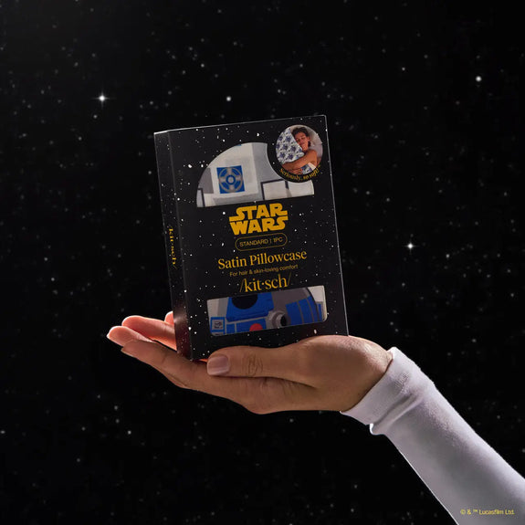 Kitsch Star Wars™ & Kitsch Satin Pillowcase in R2-D2 & C-3PO