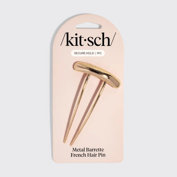 Kitsch Mini Metal Barrette French Hair Pin - Gold