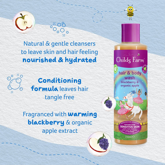 CHILDS FARM hair & body wash BLACKBERRY & APPLE-250ml