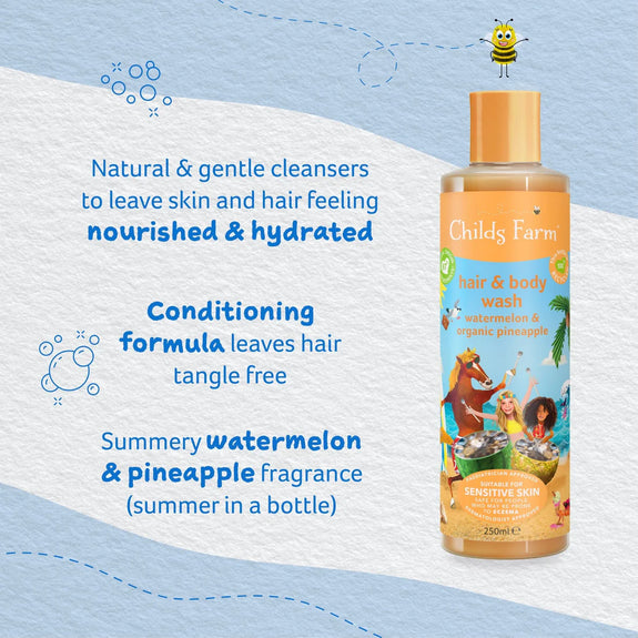 CHILDS FARM hair & body wash WATERMELON & ORGANIC PINEAPPLE-250ml