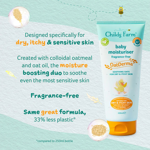 CHILDS FARM OatDerma baby moisturiser FRAGRANCE-FREE-200ml