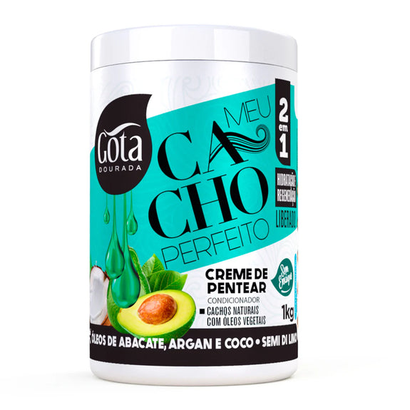 Gota Dourada Combing Cream My Perfect Curl Avocado Oil, Argan And Coconut 1 Kg