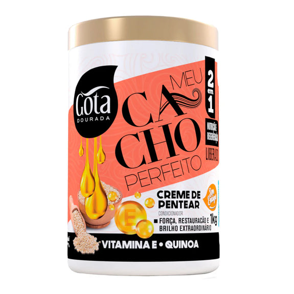 Gota Dourada  Combing Cream My Perfect Curl Vitamin E And Quinoa Golden Drop 1 Kg
