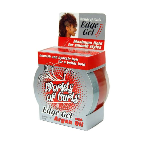 Worlds Of Curls Edge Gel With Argan Oil 2.25 Oz