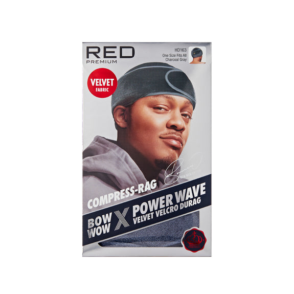 Red by Kiss BOW WOW X Power Wave Velvet Hook and Loop Fastener Compression Rag Charcoal Gray