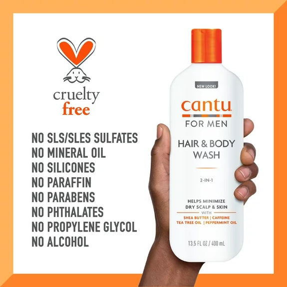 Cantu for Men 2-in-1 Hair & Body Wash, 13.5 oz