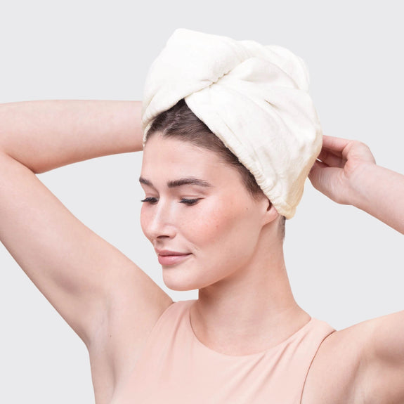 KITSCH Quick Dry Hair ToweL-IVORY