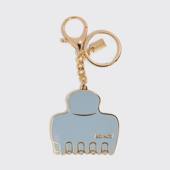 Kitsch Metal Enamel Keychain Cloud Clip - Haze Blue
