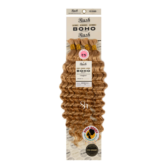 RUSH 100% VIRGIN BRAZILIAN BOHO BRAIDS DEEP WAVE BULK 19"-21"