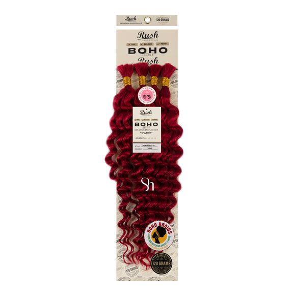 RUSH 100% VIRGIN BRAZILIAN BOHO BRAIDS DEEP WAVE BULK 21"-23"