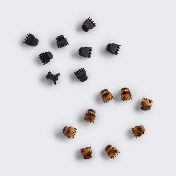 KITSCH Recycled Plastic Mini Classic Claw Clips 16pc - Black & Tort