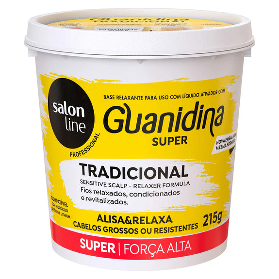 SALON LINE  GUANIDINA TRADICIONAL SUPER FORTE SMOOTHES AND RELAXES 215GR