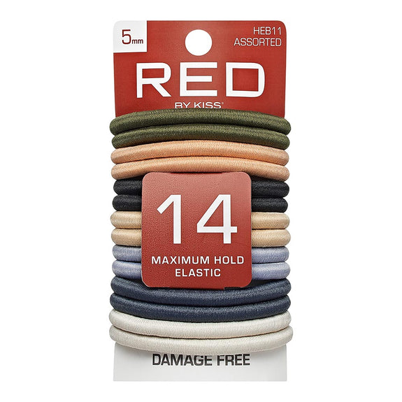 RED BY KISS Elastic Hair Band 5mm (14ct) Mono Assorted