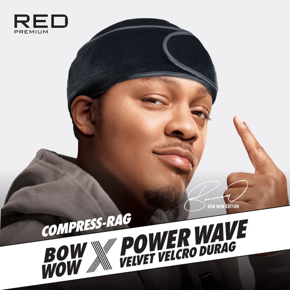 Red by Kiss BOW WOW X Power Wave Velvet Hook and Loop Fastener Compression Rag Charcoal Gray