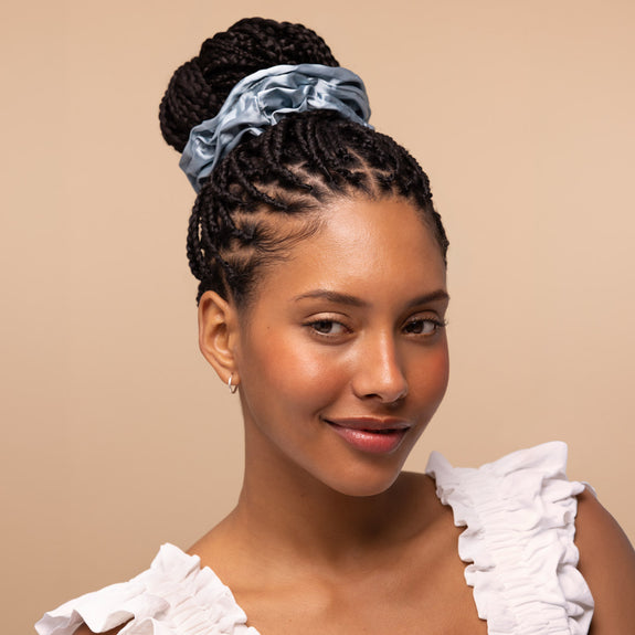 Kitsch Satin Sleep Scrunchies 5pc Set - Haze Blue