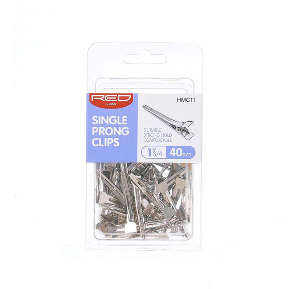 RED BY KISS Silver Single Prong Clip 1 3/4″ (40 PCS)