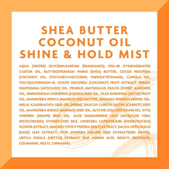 Cantu Coconut Oil Shine & Hold Mist with Shea Butter, 8 fl oz