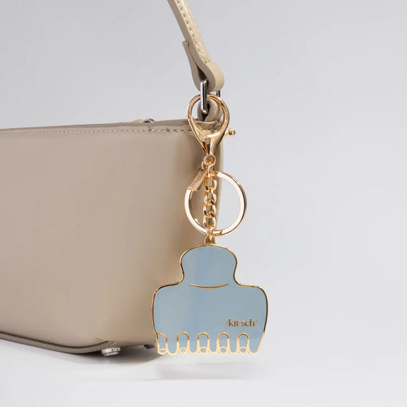 Kitsch Metal Enamel Keychain Cloud Clip - Haze Blue